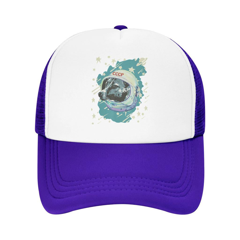 Laika Dog Sputnik Space Dog Space Travel USSR CCCP Mesh Baseball Cap Unisex HipHop Sun Hats Hat Breathable Summer Trucker Caps