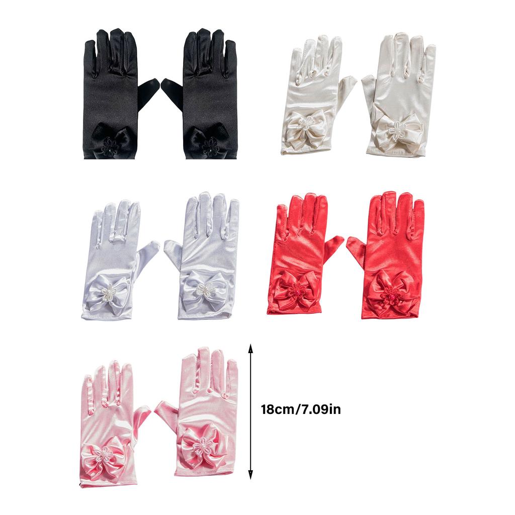 Bowknot Kid Gloves for Funeral Formal Tuxedo Parades Costume Gloves Halloween Bowknot Gloves Girls Boys Cosplay Supplies