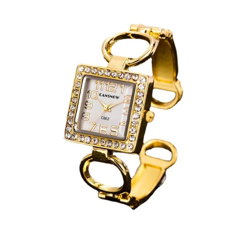 Orologio da donna di marca di lusso, stile elegante, cinturino in metallo, quadrato, orologio al quarzo alla moda per donna, orologio da polso da donna