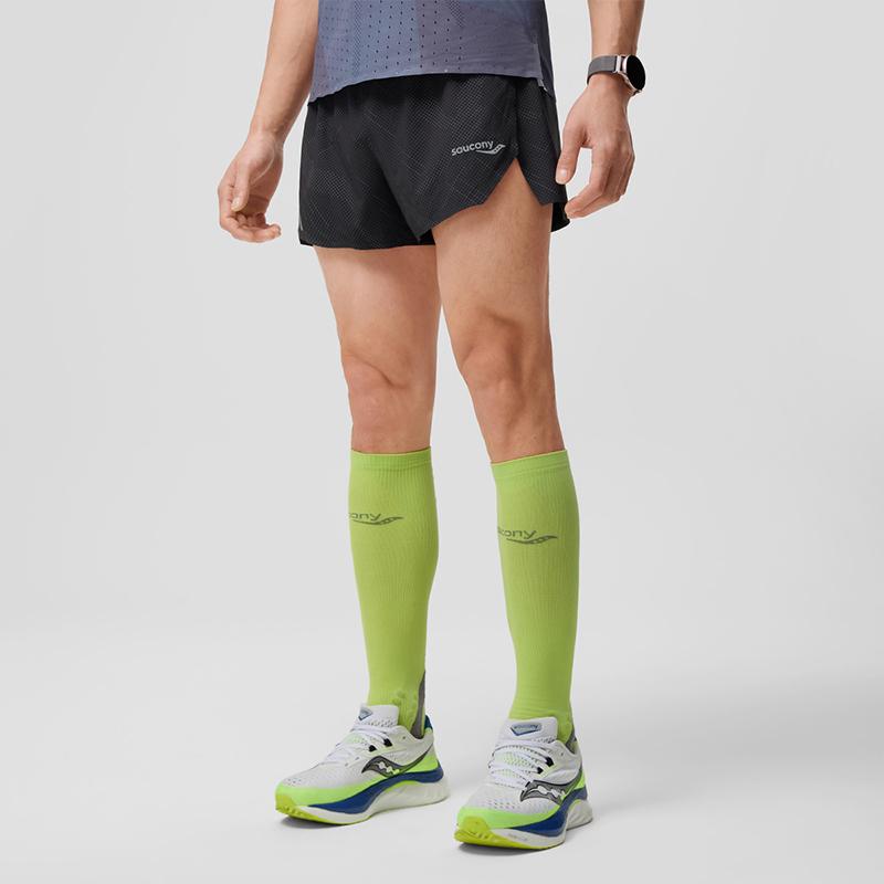 SAUCONY Logo Letter Print Breathable Lightweight Woven Casual Shorts Men Shorts Black Reflective-Silver SC2249044A-PR154