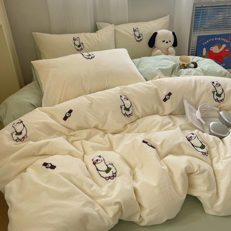 Small Fresh Bed Four-piece Set of Pure Cotton Bedding Quilt Cover Sheets