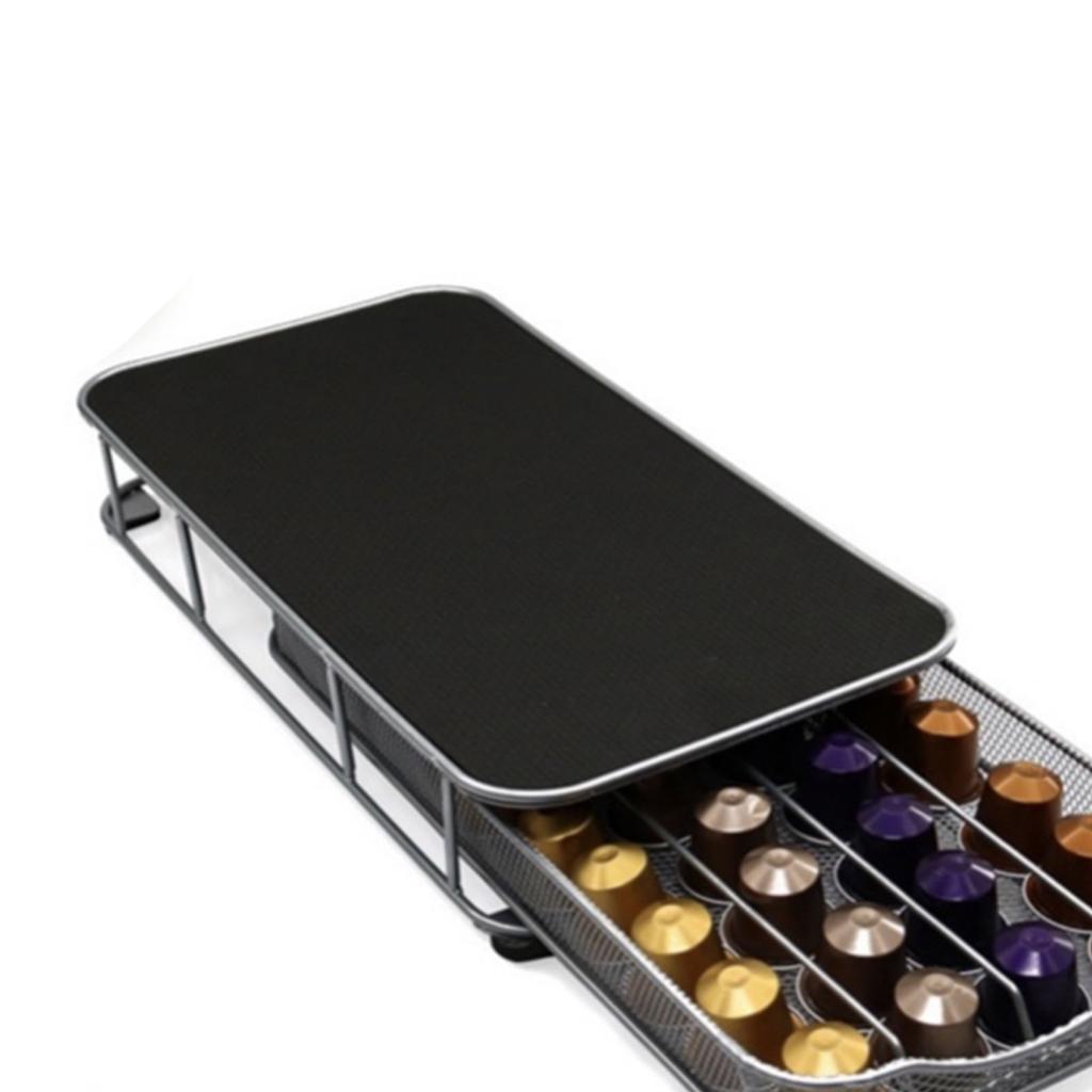 Cajón para cápsulas de café, 40 unidades, soporte para cápsulas de café, color plateado