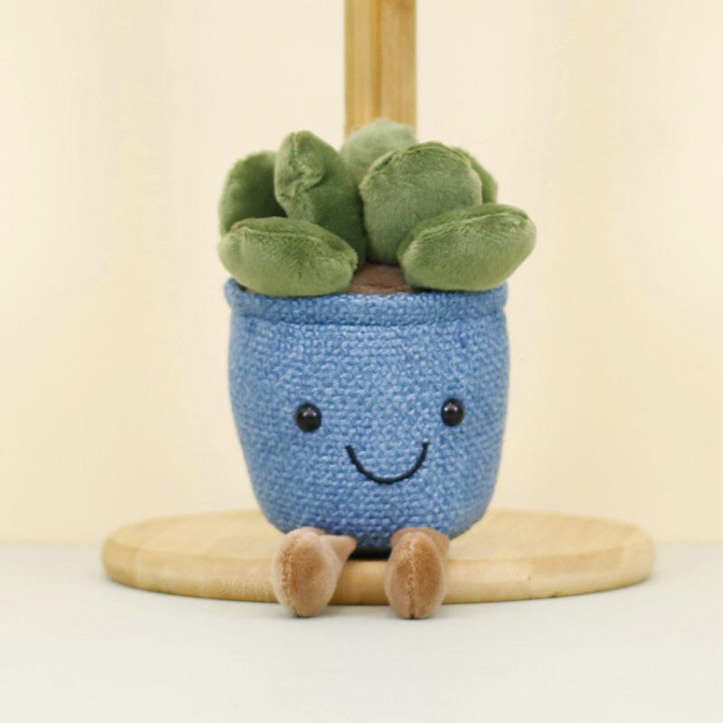 Adorable Plush Succulent Keychain Soft Toy Potted Plant Doll With Tulip Design