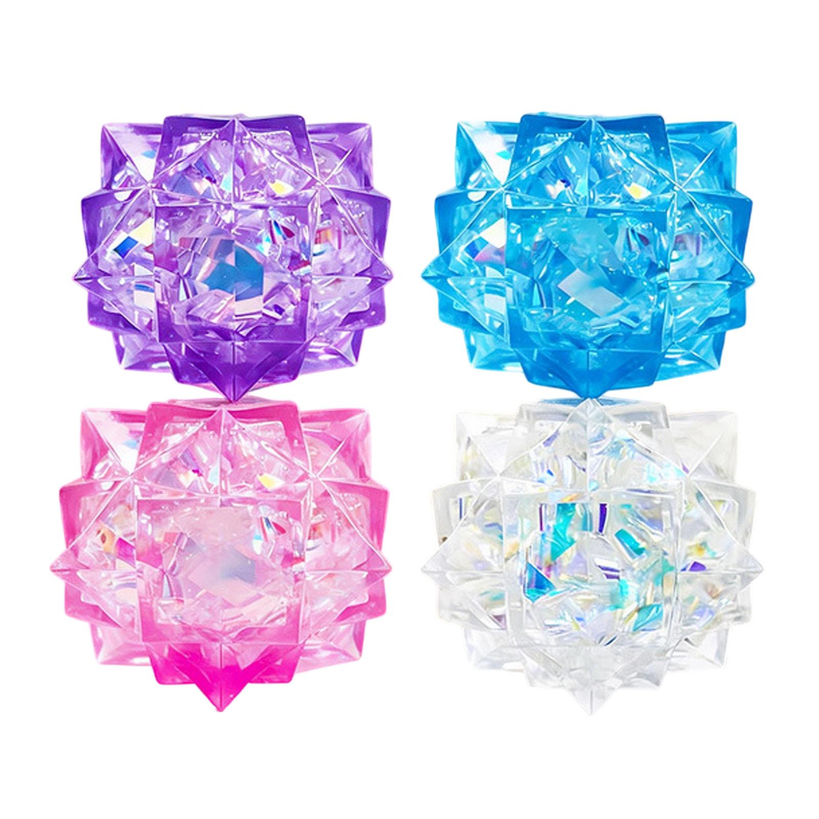 

Geometric Diamond Shaped Puzzle Ball Crystal Clear Multifaceted Decorative Object with Interlocking Pieces for Stress Relief and Brain Exercise