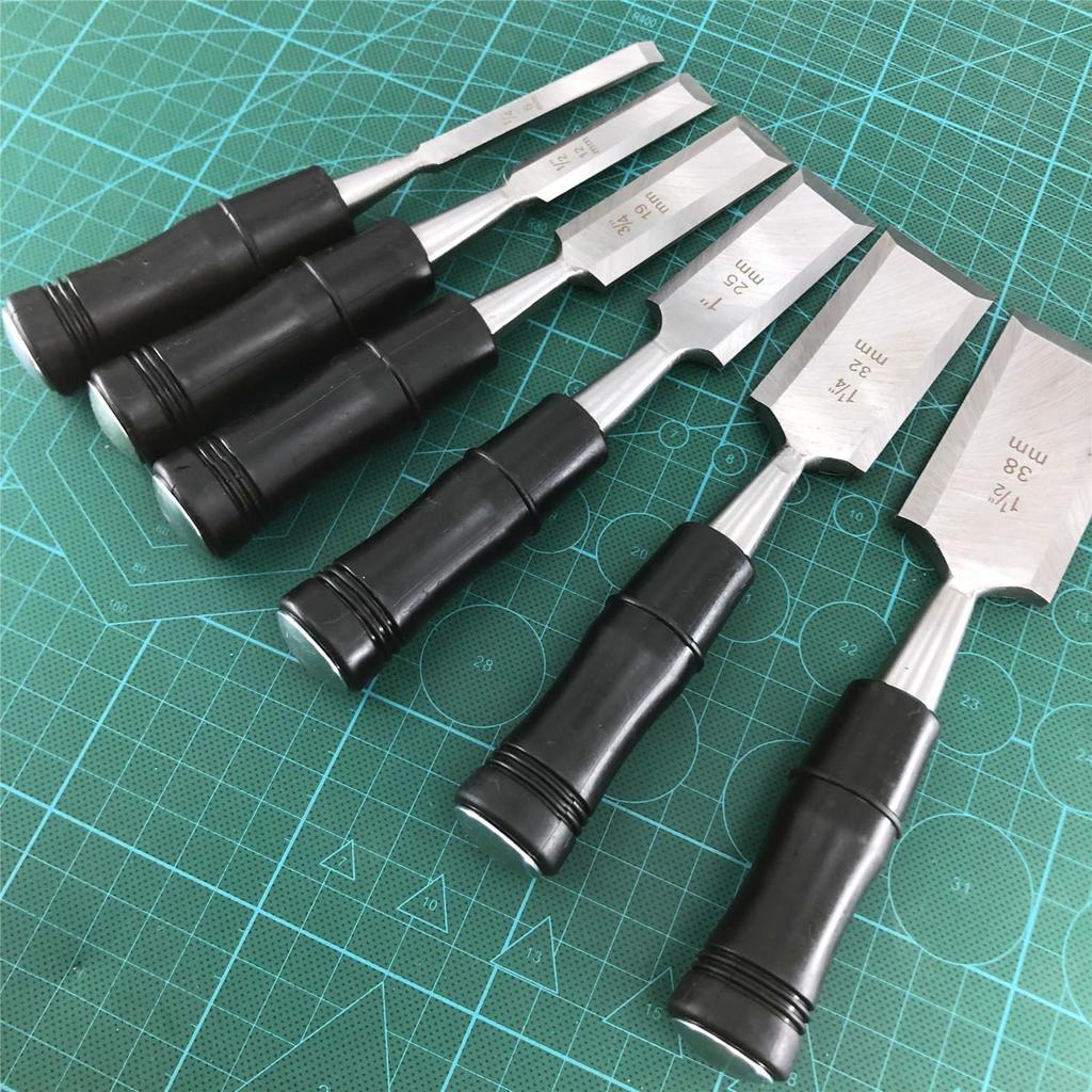 Beech Handle High Carbon Steel Woodworking Chisel Set - Flat & Semicircular