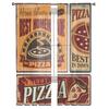 Retro Metal Signs Set For Pizzeria Or Italian Restaurant Sheer Curtains for Living Room Bedroom Window Voiles Tulle Curtain