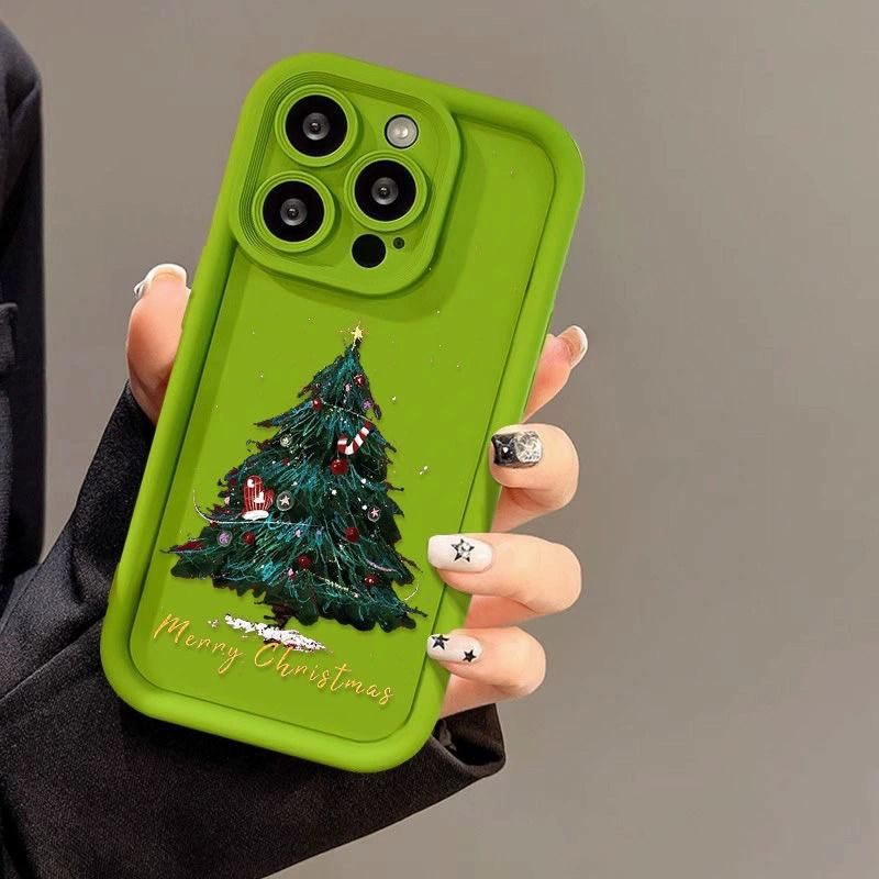 Christmas Tree Soft Case For iPhone 17 Funda iPhone 13 12 14 15 16 Pro Max 11 XR XS X 7 8 Plus SE 2020 Shockproof Silicone Cover