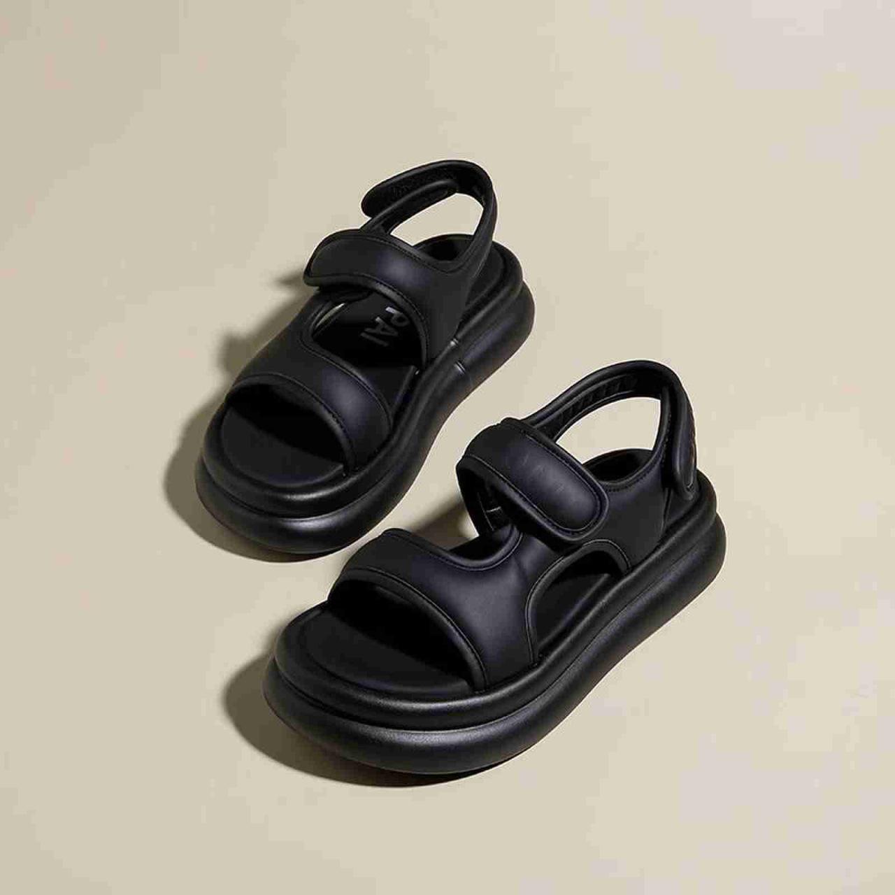 

Сандалии для девочек, новая летняя детская спортивная повседневная пляжная обувь с мягкой подошвой 35 чёрный