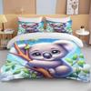 10 Size Cartoon Koala Print 3PCS 1Quilt Cover 2Pillow Cases Bedding Set Duvet Set Comforter Bed Set Queen King Size Home Textile