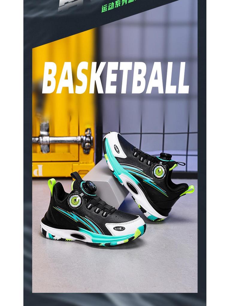 2024 Herbst Wasserdichte Leder Kinder Basketballschuhe mit Drehverschluss