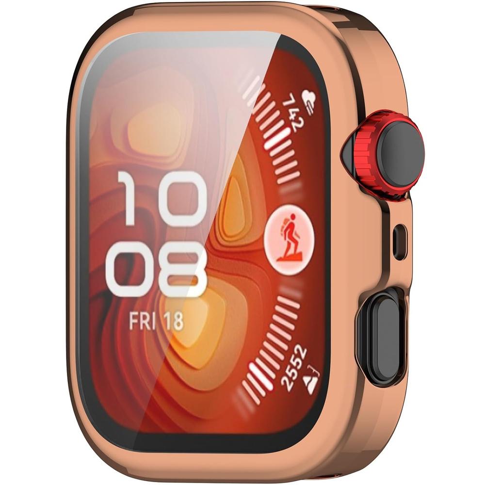 2-in-1 Case with Screen Protector for Huawei Watch Fit 4, Rose Gold