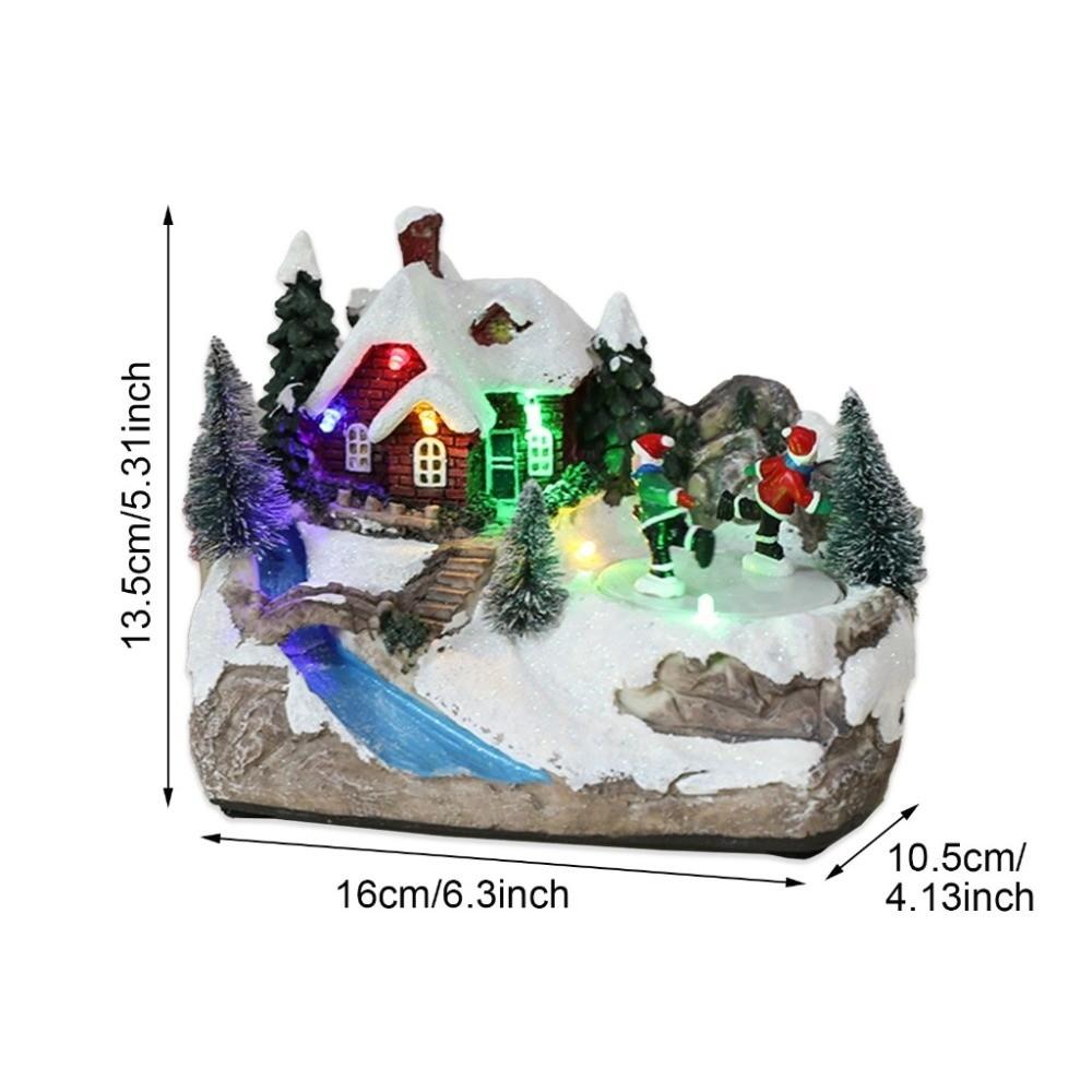 Harz Weihnachtsdorfhäuser Weihnachtsmann LED-Licht Neujahr Mikrolandschaft Handwerk Schneelandschaft Neujahrsdeko Festliche Atmosphäre