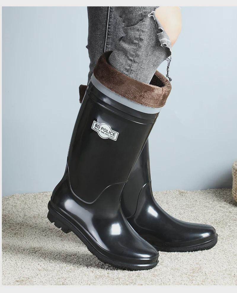 2025 Men's Waterproof Non-Slip High-Top Mining Boots with Thick Soles and Reflective Strips for Coal Mine Protection