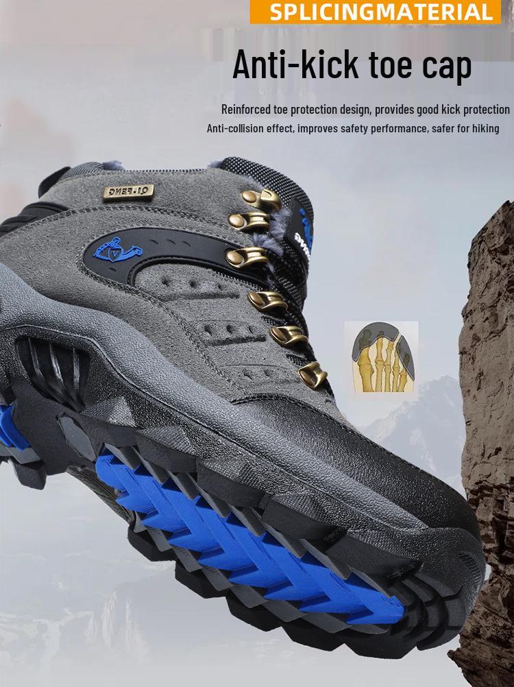 Men's Winter High-Top Snow Boots: Plus Velvet, Thick Sole, Non-Slip, Large Size