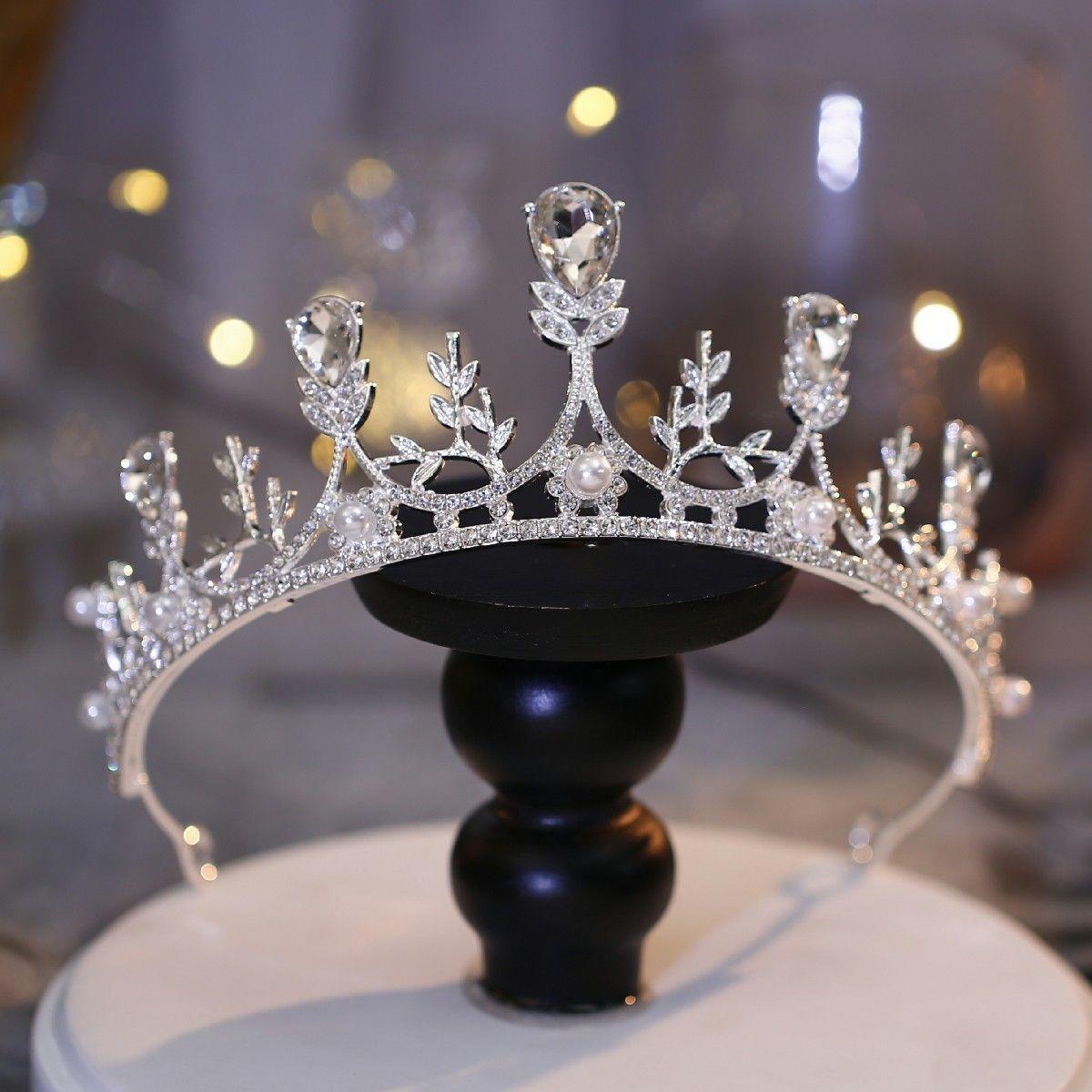 

Корона Принцессы Богини Свадебная Стразы Премиум Тиара Кристалл День Рождения Ободок Аксессуары для Волос