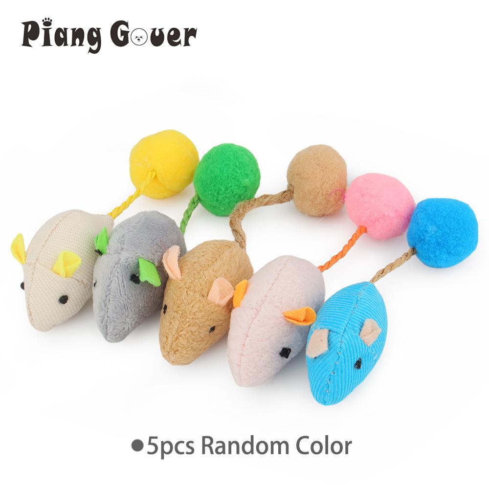 5pcs/10pcs Random Color Mix Mouse Cat Toy Ball Mouse Kitten Interactive Play Training Mice Pet Toy