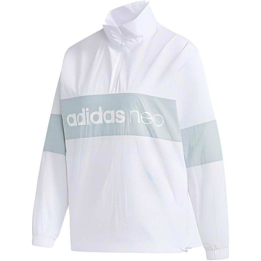 

Adidas Neo Logo Printed Color Block Retro Sports Stand Collar Jacket Women Jacket White FU1079 XL