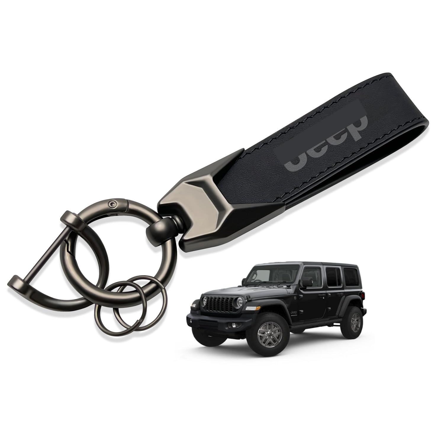 

Подходит для всех ключей от машины из натуральной кожи ключ ключ машина машина приятный к потере черный [MiJuduo] Jeep, серия, кольцо, держатель, цепочка, логотип, ключ, сенсорный, чёрный