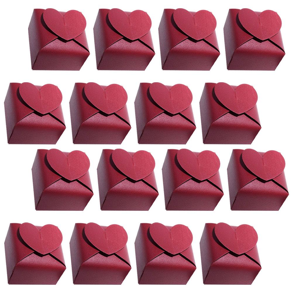 50Pcs Wedding Candy Boxes Heart Shaped Pearlescent Paper Candy Boxes Wedding Gift Packaging Romantic Gift Boxes For Party Favor