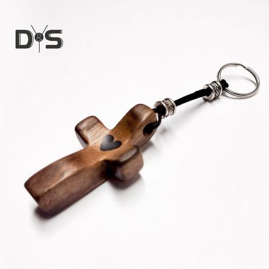 1/2/3 szt. Brelok do kluczy Zawieszka Serce Nadruk Urok Brelok Orzechowy Modlitwa Brelok Symbol Wiary Przypomnienie Inspirujący Chrześcijański Prezent