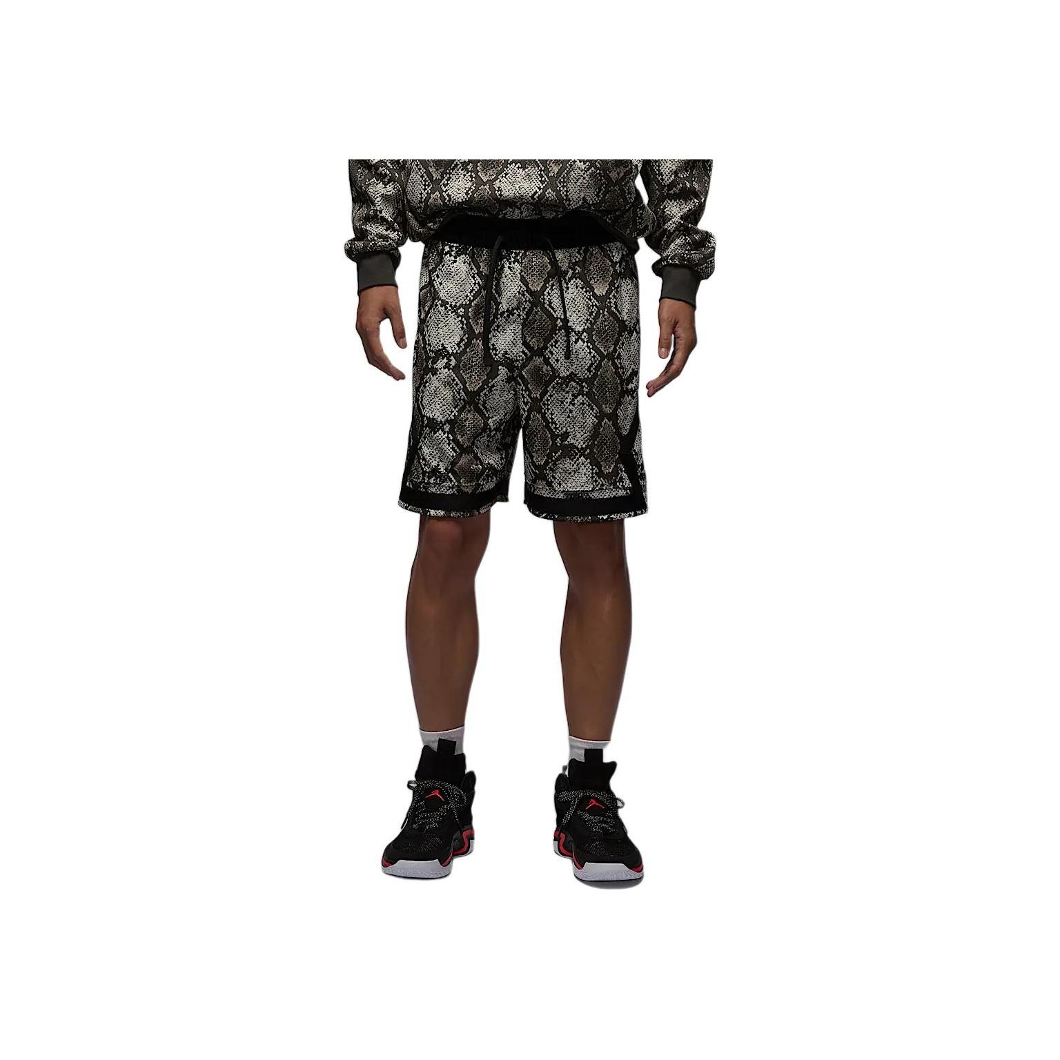 

Jordan Sport Dri-FIT Diamond FW24 All-Over Print Quick-Dry Breathable Lace-Up Comfortable Shorts Men Shorts Sail-White Black HF9908-133 L