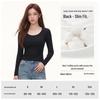 Women's Slim Fit U-Neck Short Sleeve T-Shirt - Flattering Pure Color, New Fashion Trend.