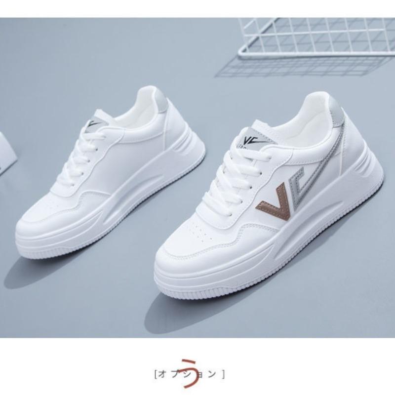 Fashion Alphabet White Shoes Women 2025 Spring New Girls Style Women Sneakers Slip on Casual Bread Platform Shoes Zapatos De Mujer