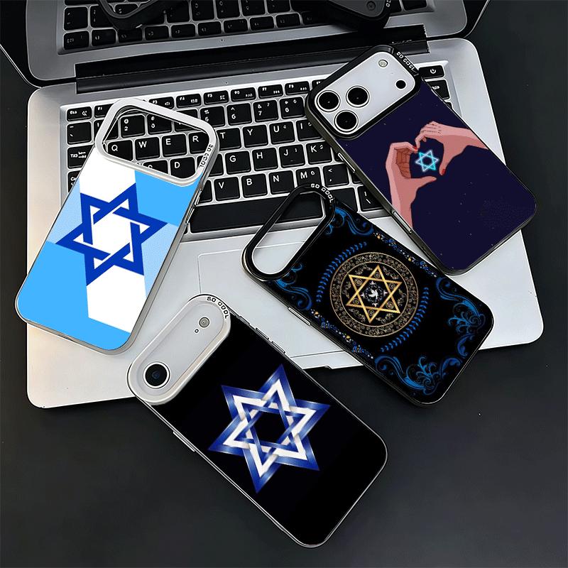 David Jewish Star Symbol Shockproof Phone Case for iPhone 17 Air 16 16E 15 Pro Max 14 Plus 13 Mini 12 Back Cover Anti Fall Funda