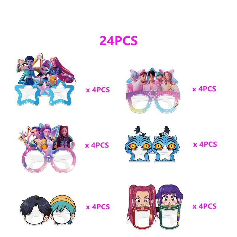 Kpop Dämonenjäger Geburtstagsparty Accessoire Bkpop Geburtstags-Krieger Pop Party Hintergrund Tassen Teller Tischdecke Luftballons Kuchendeko