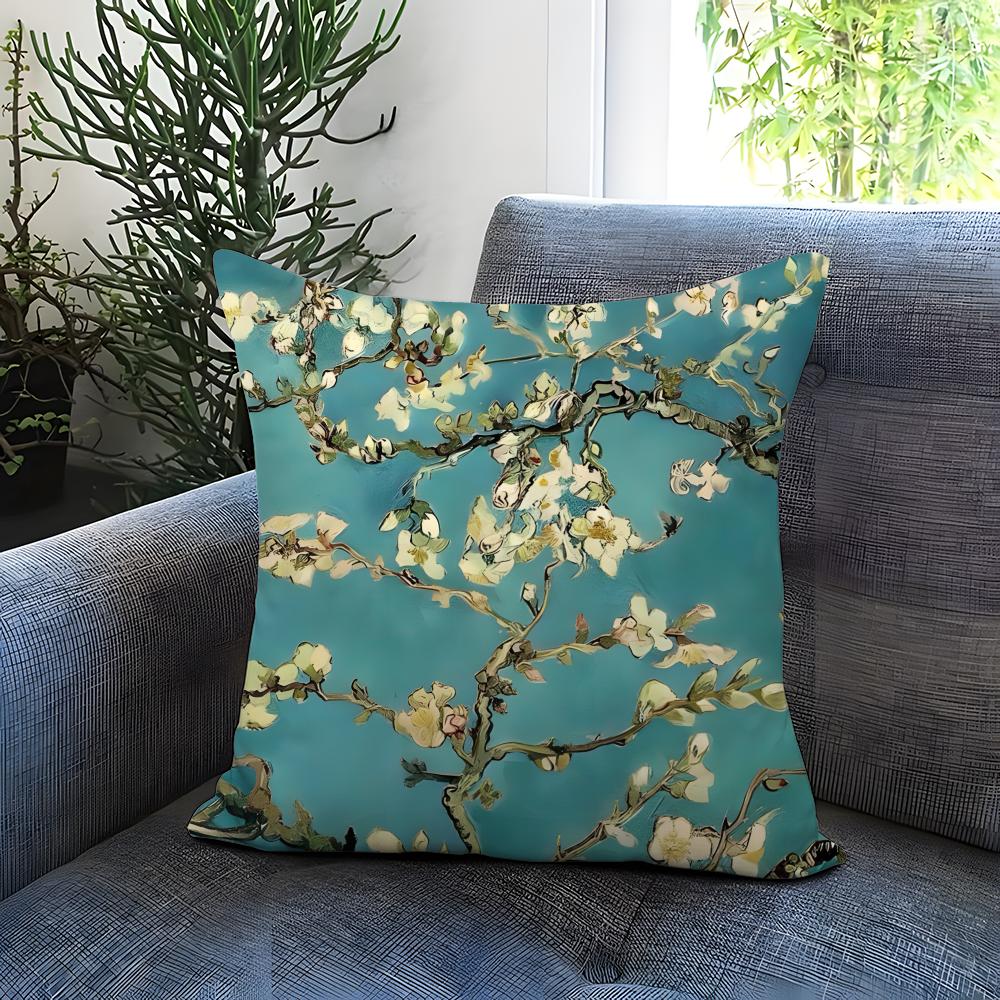 Popular Vincent Van Goghs Cushion Cover Comfortable Reversible Pillow Cover Ideal For Car Sofa Bedroom & Beyond