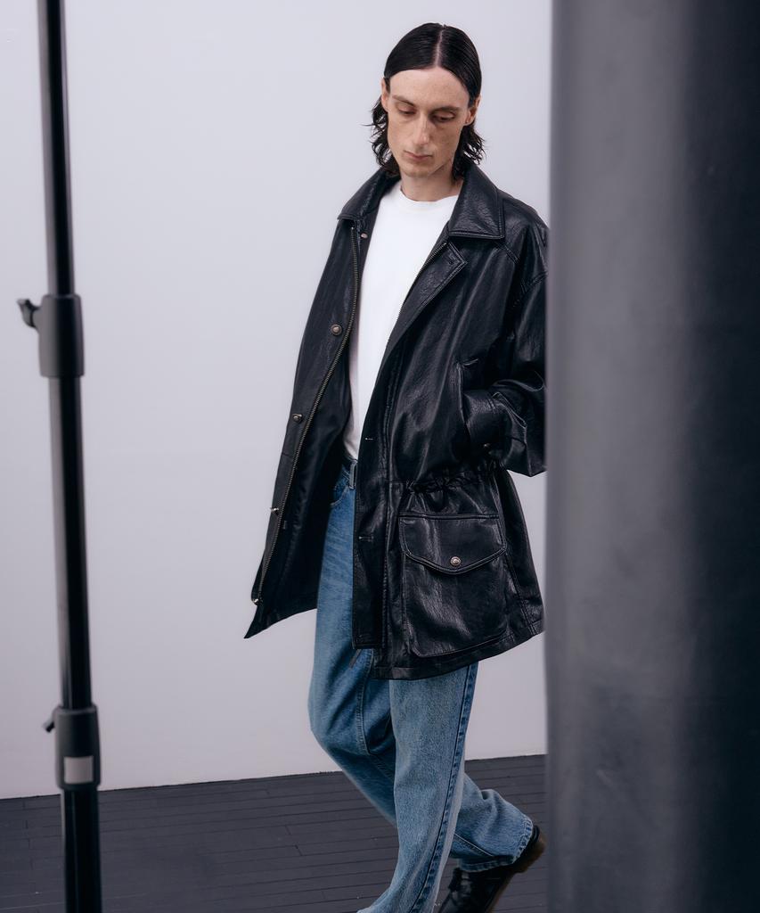 Nuakle (M) Safari Faux Leather Jacket_Black