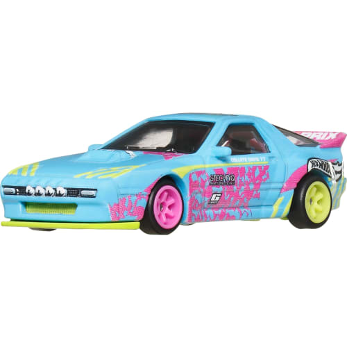 Hot Wheels Car Culture Silhouette Mazda RX-7 FC Pandem Vehicle Toy Miniature Car for Ages 3 and Up, Blue, JBK60