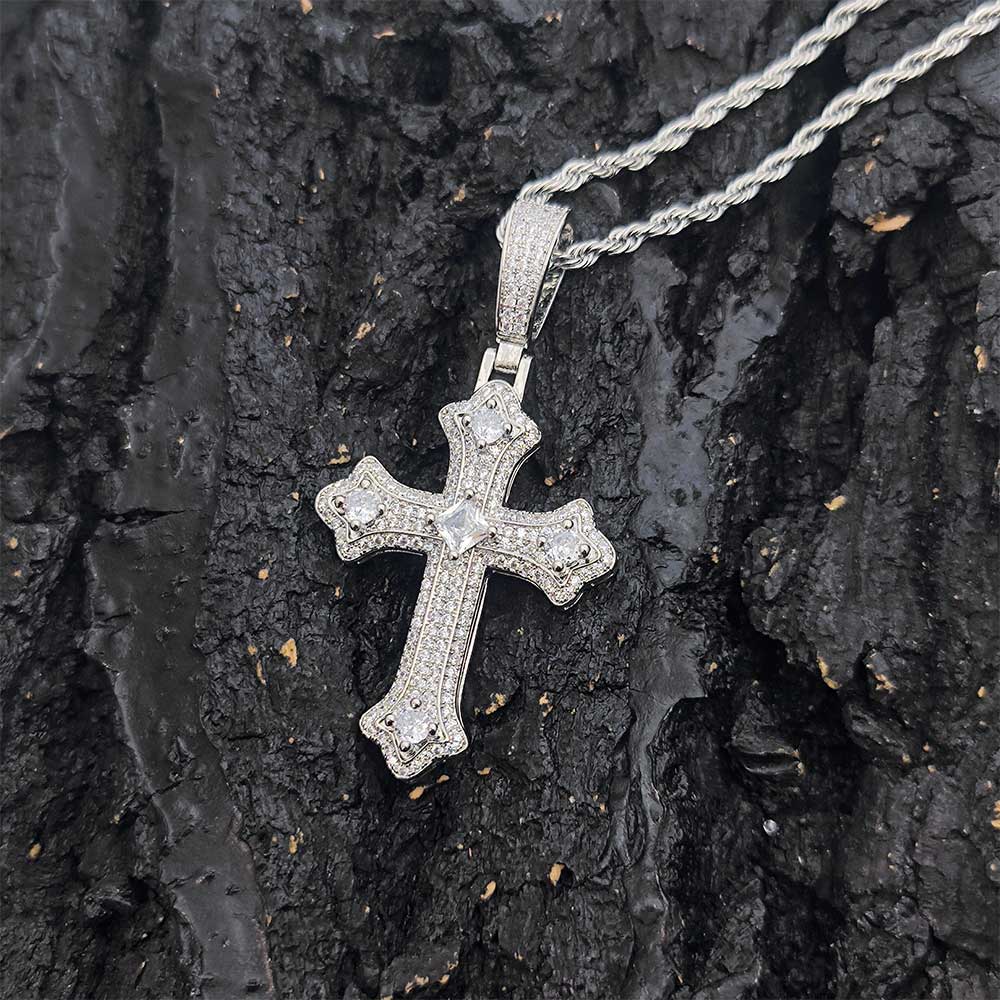 New Arrival Hip Hop Jewelry Full Pave Cross Pendant Necklace Women Christian Cross Charm Ornament Gift Drop Shipping