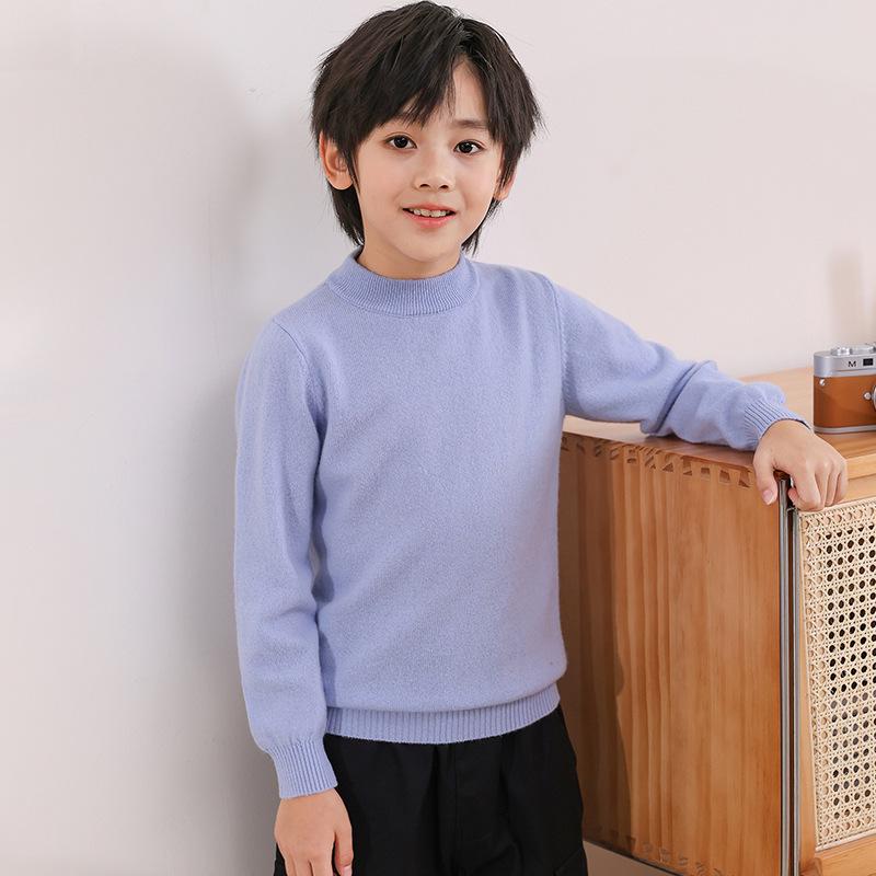 Pulover Premium pentru Copii din Cașmir Pur - Gât Mediu-Înalt, Tricot Cald de Toamnă/Iarnă pentru Băieți și Fete