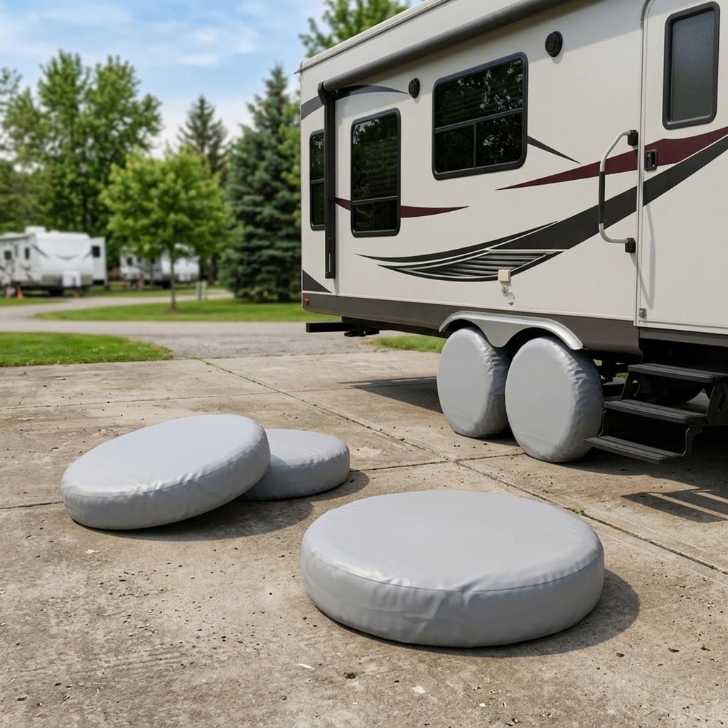 4pcs Wheel Tire Cover Protector For RV Trailer Car Truck 27-29 Inch Oxford