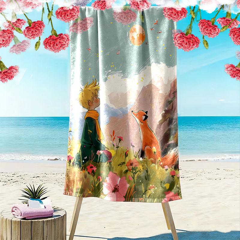 Little Prince Hush Print Beach Towel, Large Soft Quick Dry Towel for Beach Camping Swimming