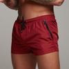 Men Summer Sports Shorts with Zipper Pocket Elastic Waist Drawstring Quick-Dry Shorts Solid Color Outdoor Workout Running Shorts