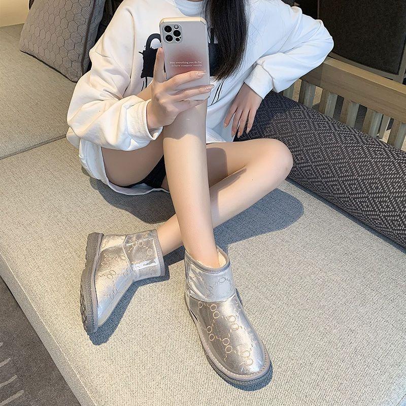 Fashion Soft Gray Waterproof Korean Style Women's Snow Boots Boot Hot Comfortable and Elegant Lamb Sale Designer Luxury Y2k Ladies Shoes