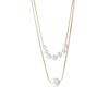 Double-layer pearl necklace with a niche design, a high-end feel, 11k gold-inlaid natural freshwater pearl collarbone chain, spring/summer new arrival