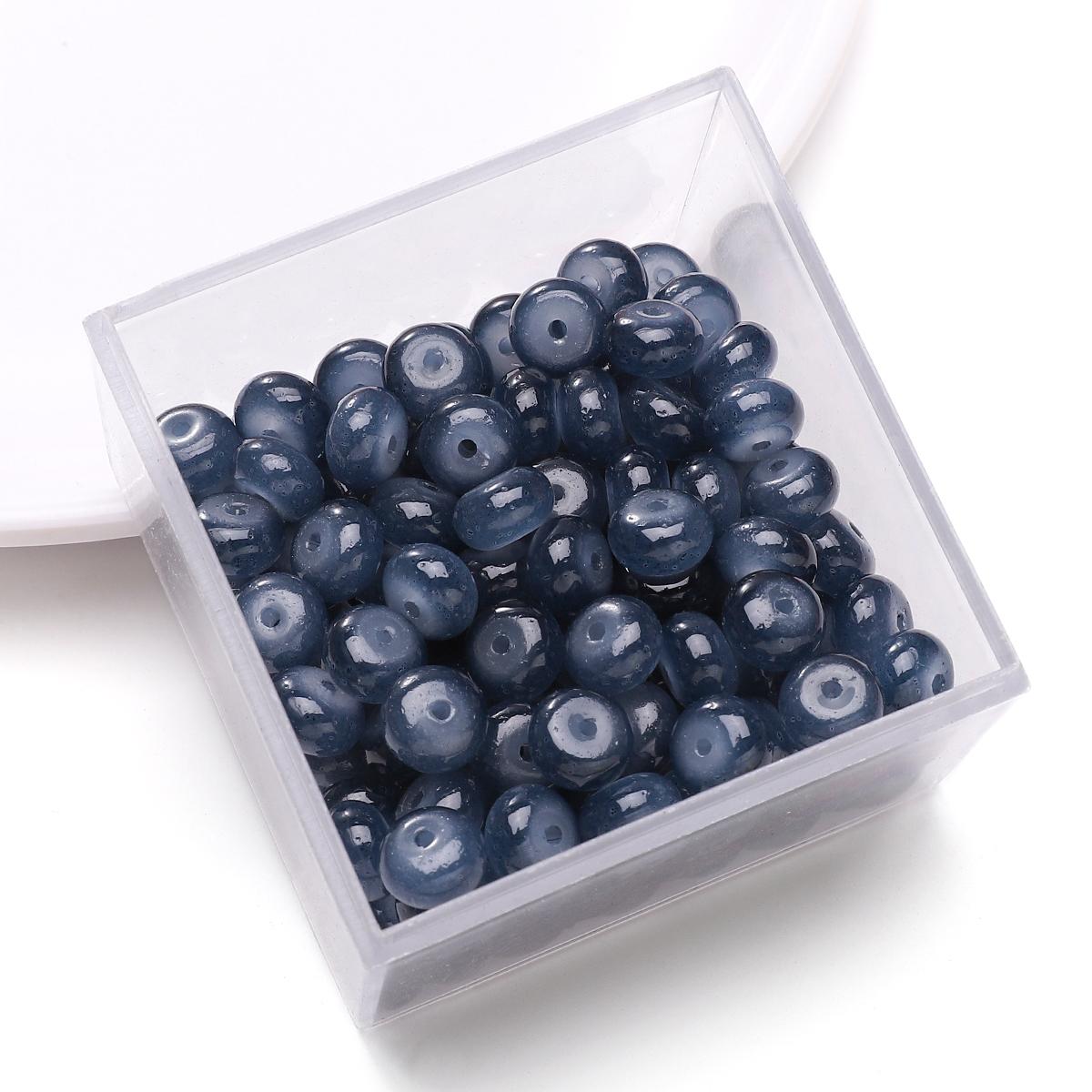 

25 шт. хрустальные стеклянные бусины, свободные разделительные бусины для изготовления ювелирных изделий своими руками, браслет, ожерелье синий/серый