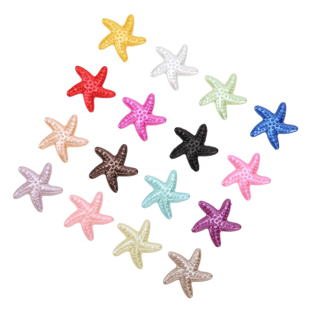 200pcs Resin Charm Starfish Shape Imitation Pearl Sticker Mobile Phone Decoration Material