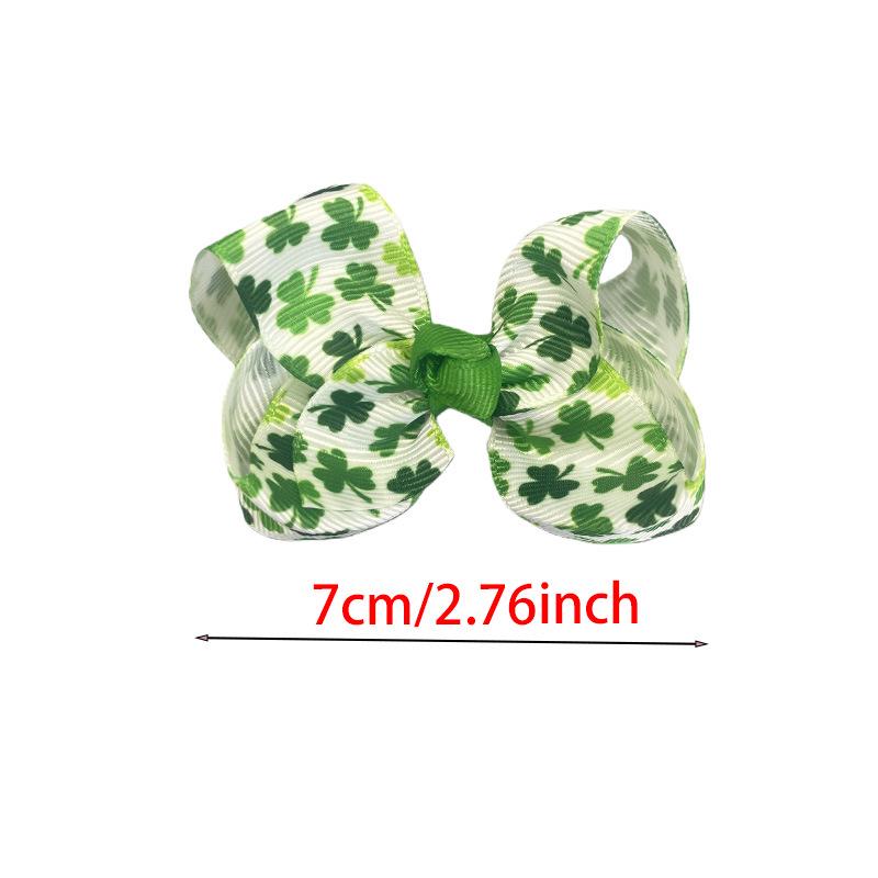 Green Shamrock St. Patrick's Day Handmade Children's Bow Hair Clip