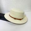 Autumn and Winter Retro British Belt Buckle Flat Top Top Top Hat Men's and Women's Flat Edge Hat, Wool Black Jazz Hat Felt Hat
