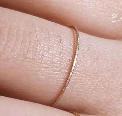 

Minimalist Thin Matte Stainless Steel Rings for Women Korean Women s Girls Jewelry Christmas Thin Band Ring Set 18K Gold Plated 4