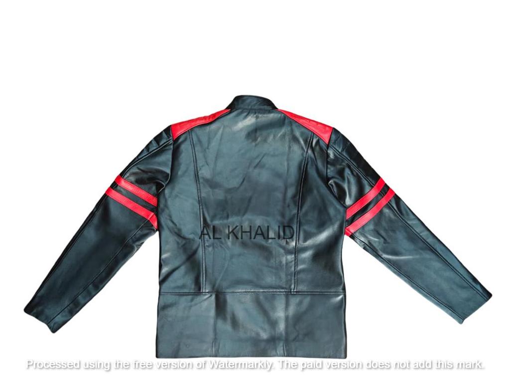 Jachetă nouă pentru bărbați Negru și Roșu Piele de miel autentică Piele naturală Lucrată manual Piele de miel Elegantă Moale