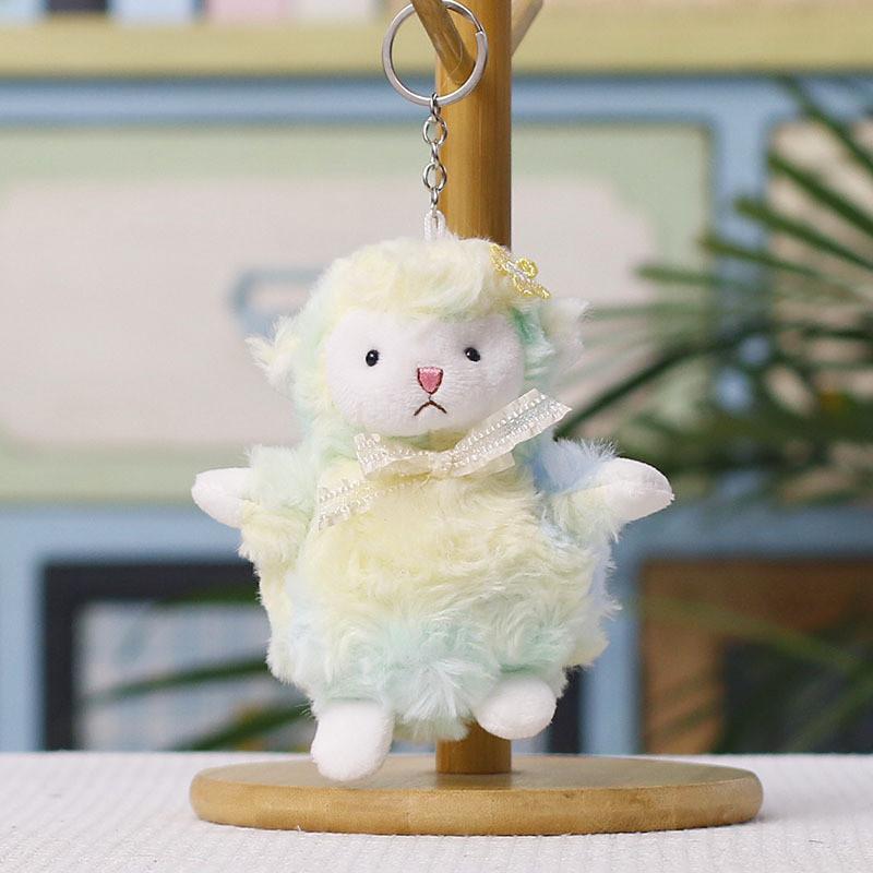 Cute Dyed Wool Sheep Plush Toy For Bags And Decoration