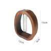 XYPC Wangshu Walnut Wood & Glass Desktop Vase