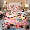 3Pcs Duvet Cover Golden Triangular Glass Pattern Including 1 Duvet Cover And 2Pcs Pillowcase, No Core Comfortable And Breathable