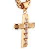 New Men Women Crystal Cross Pendant Gold Color 316L Stainless Steel 16-40" Byzantine Chain Necklace for Choose Popular Jewelry