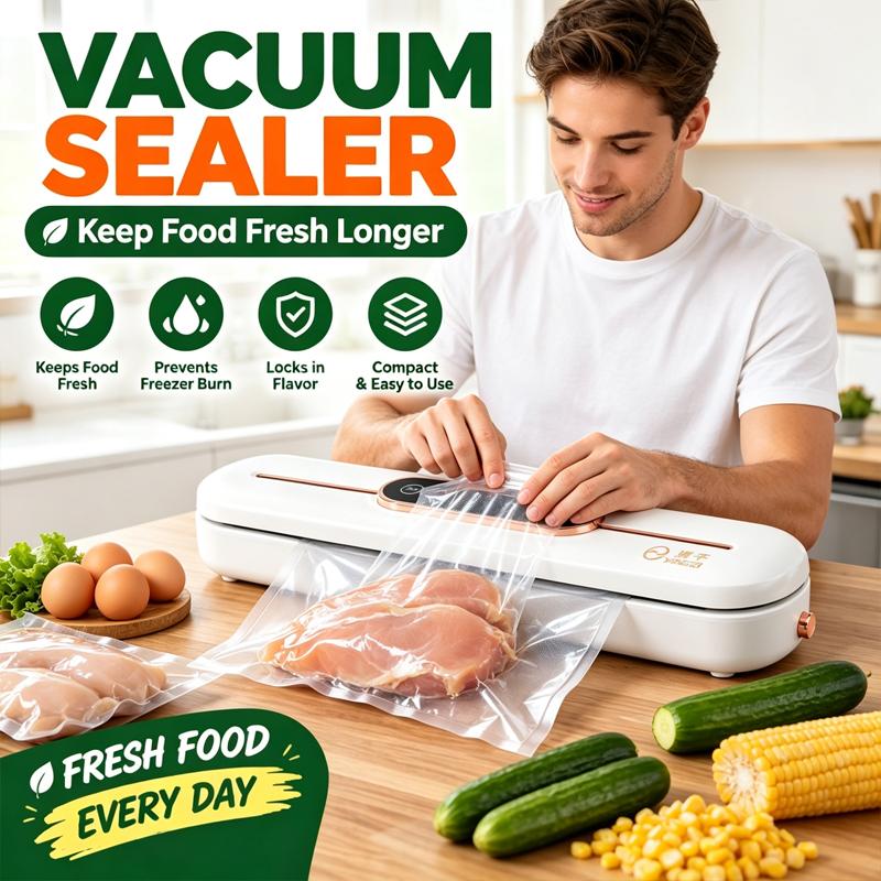 Mini Vacuum Sealer – Keep Food Fresh Longer, Compact & Automatic